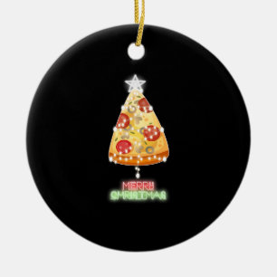 Pizza Christmas Tree Lights Xmas Gamer Keramik Ornament