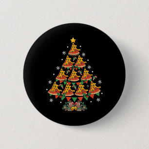 Pizza Christmas Tree Pizza Fast Food Lover Xmas Button