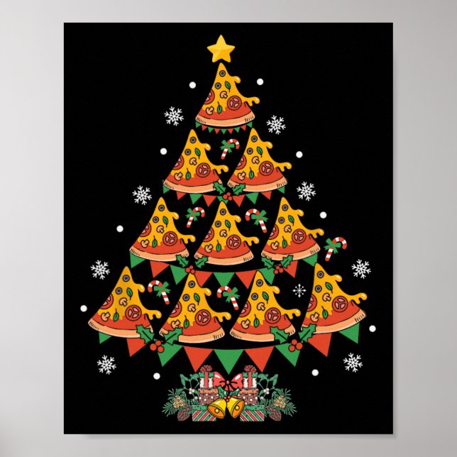 Pizza Christmas Tree Pizza Fast Food Lover Xmas Poster (Vorne)
