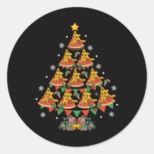 Pizza Christmas Tree Pizza Fast Food Lover Xmas Runder Aufkleber