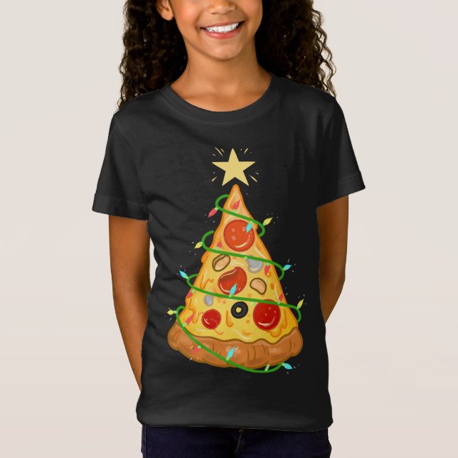 Pizza Christmas Tree Pizza Lover Geschenk T-Shirt (Vorderseite)