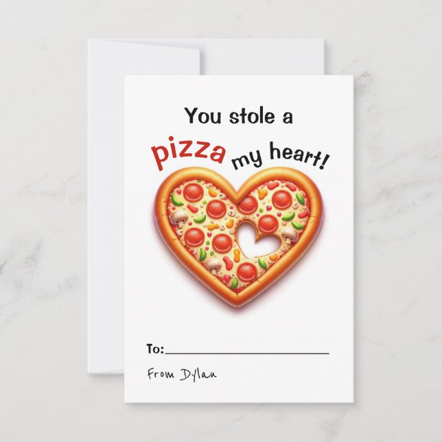 Pizza Classroom Valentine Karte (Vorderseite)