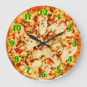 Pizza Clock Große Wanduhr