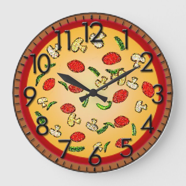 Pizza Clock Große Wanduhr (Vorderseite)