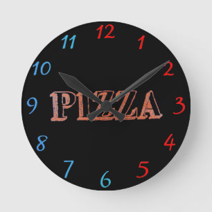 Pizza Clock Runde Wanduhr