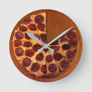 Pizza Clock Runde Wanduhr