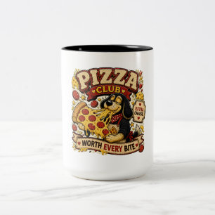 Pizza Club Personalisierter Lustiger Pizza-Liebhab Zweifarbige Tasse