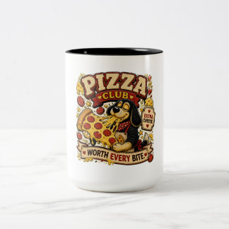 Pizza Club Personalisierter Lustiger Pizza-Liebhab Zweifarbige Tasse