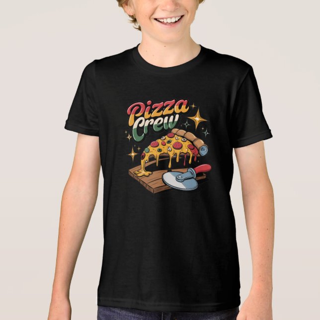 Pizza-Crew Tri-Blend Shirt (Vorderseite)