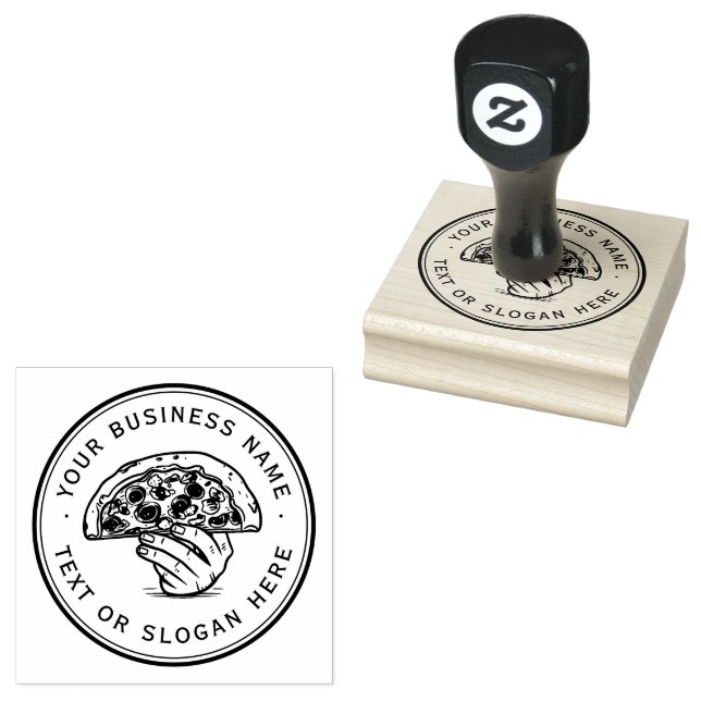 Pizza Custom Business Logo Gummistempel (Stempel)