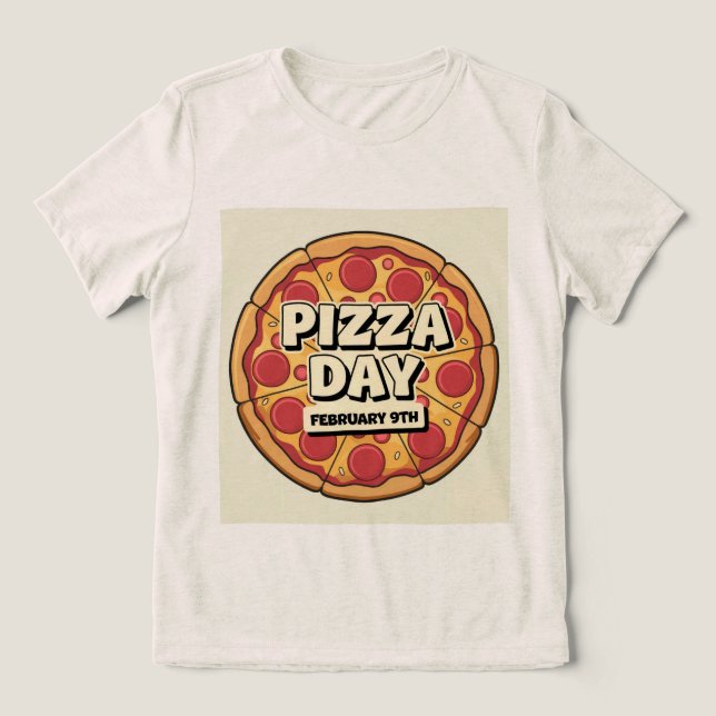 Pizza Day 9. Februar Tri-Blend Shirt (Design Vorderseite)