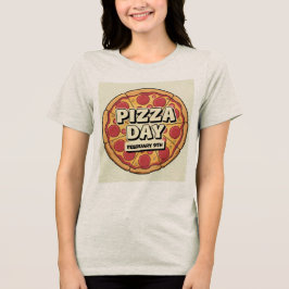 Pizza Day 9. Februar Tri-Blend Shirt