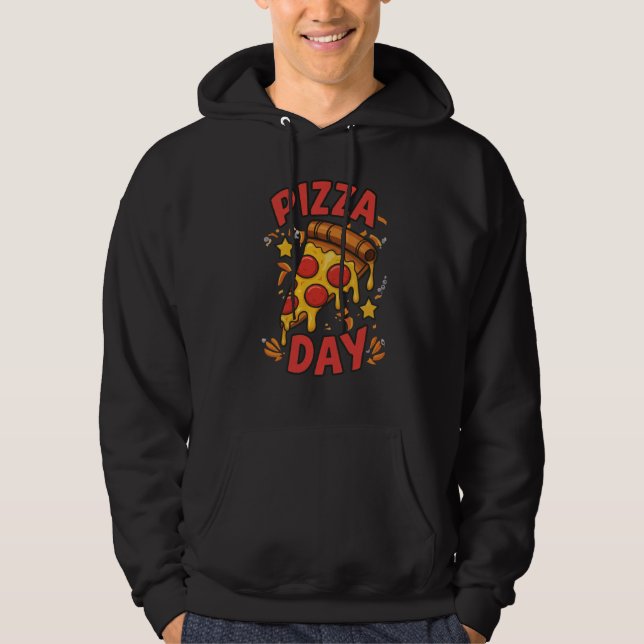 Pizza Day - Fun Pepperoni Pizza Slice Design Hoodie (Vorderseite)