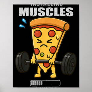 Pizza Deadlift Gym Rat installiert Muscle Lifting Poster