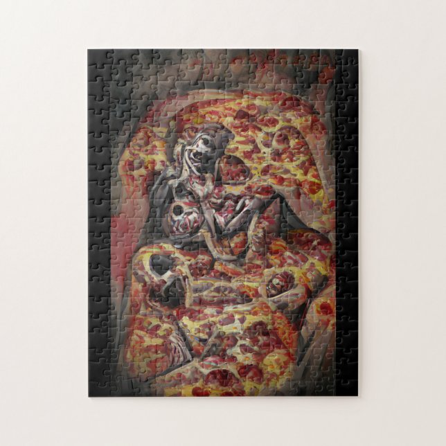Pizza deathtrap abstrakte Kunst Puzzle (Vertikal)
