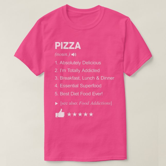 Pizza Definition bedeutet Funny T-Shirt (Design vorne)