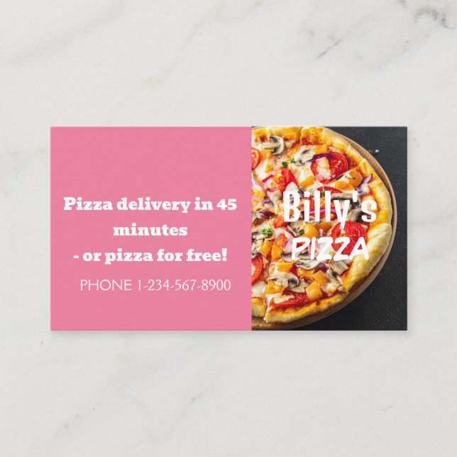 Pizza Delivery Discount Sale Angebot Visitenkarte (Vorderseite)