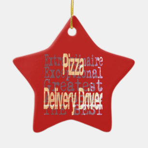 Pizza Delivery Driver Extraordinaire Keramik Ornament
