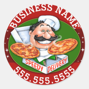 Pizza Delivery Pizzeria Business Anpassbar Runder Aufkleber