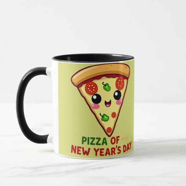 Pizza des neuen Jahres Tasse (Links)