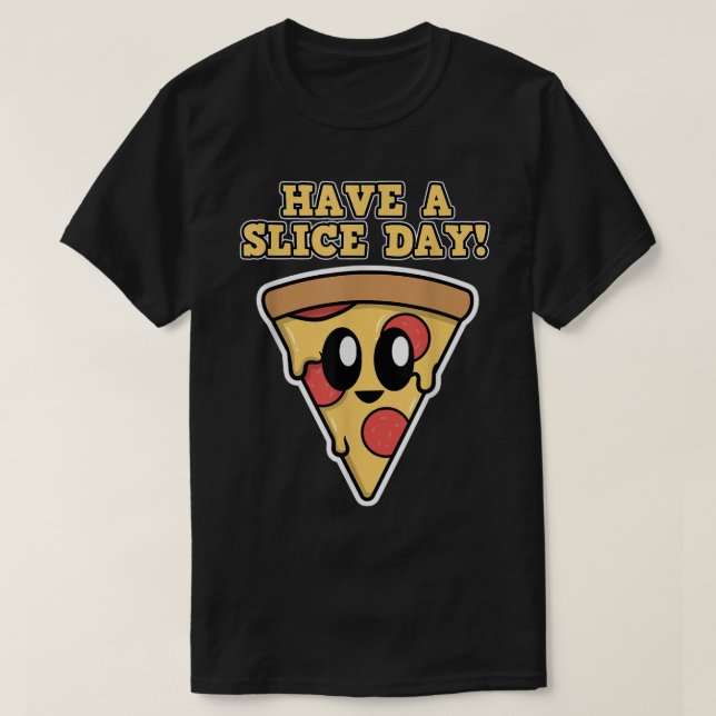 Pizza Design für Männer und Frauen haben einen kur T-Shirt (Design vorne)