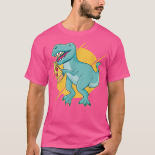 Pizza Dinosaurier Cool Retro Spaß Seltsame Bizarre T-Shirt