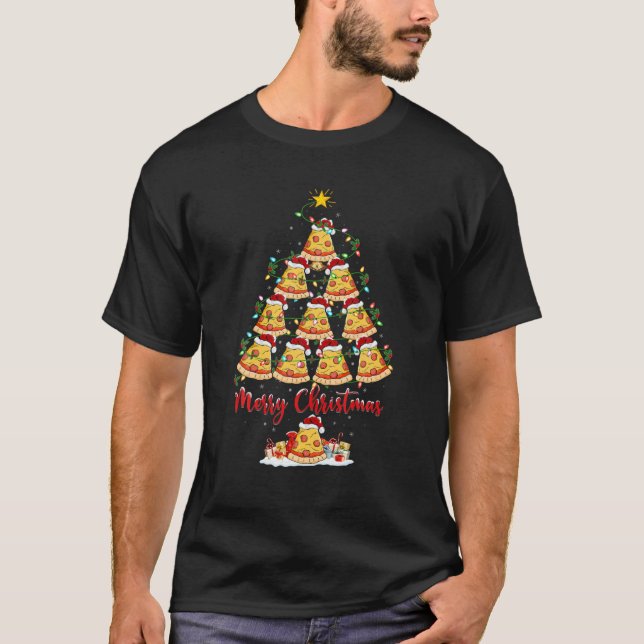 Pizza Dish Lover Xmas Matching Santa Pizza Christm T-Shirt (Vorderseite)