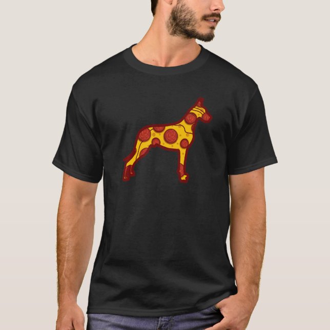 Pizza Dog Funny Pizza Great Dane Dog Premium T-Shirt (Vorderseite)