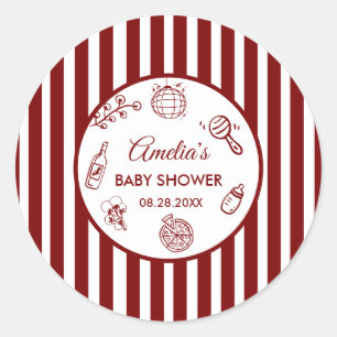 Pizza Doodle Speziallieferung  Baby Shower Runder Aufkleber