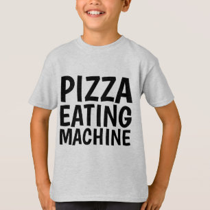 PIZZA EATING MACHINE Funny Kids Boys T - Shirt