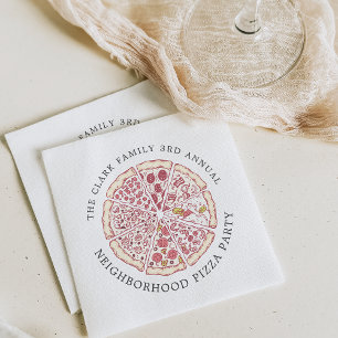 Pizza-Ereignis als benutzerdefinierter Text Serviette
