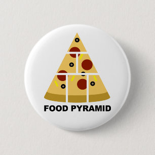 Pizza-Ernährungspyramide Lustiger Knopf Abzeichen Button