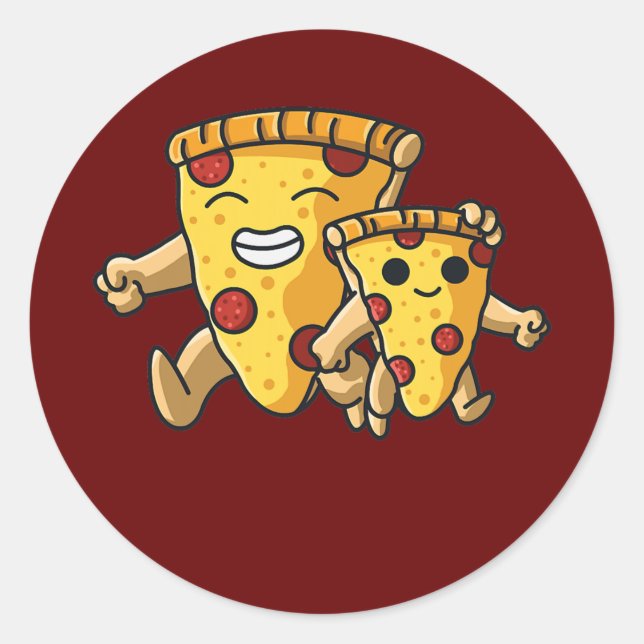Pizza Father and Son Pizza Family  Runder Aufkleber (Vorderseite)