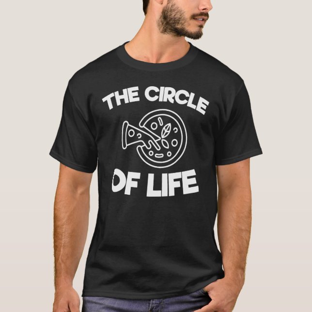 Pizza Feinschmecker Circle of Life Pizza Quote Red T-Shirt (Vorderseite)