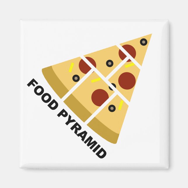 Pizza Food Pyramide Funny Kühlschrankmagnet Magnet (Vorne)