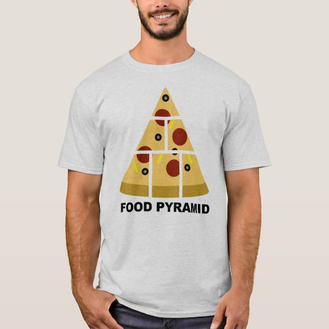 Pizza Food Pyramide Funny T - Shirt (Vorderseite)