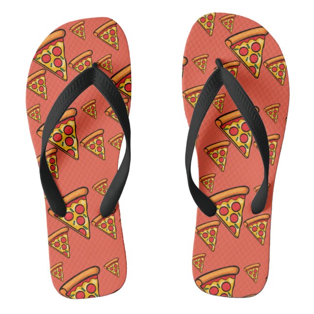 Pizza Freitag Design - Erwachsene Flip Flops, brei Flops (Fußbett)
