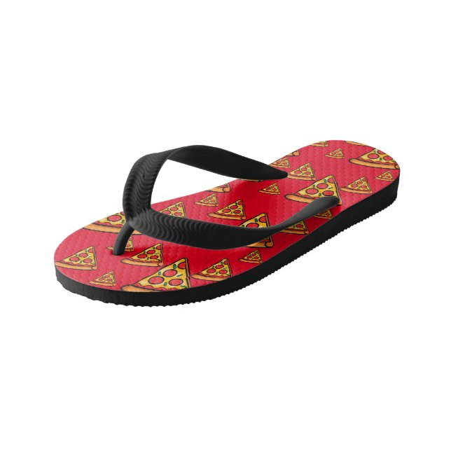 Pizza Freitag Design - Kinder Flip Flops (Schrägansicht)