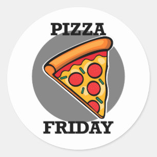 Pizza Freitag Design - Klassische Round Stickers