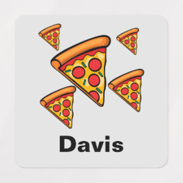 Pizza Freitag Design - Kleines Quadrat Bekleidungs Etiketten