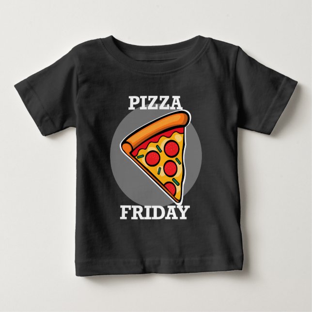 Pizza Friday Design - Baby Fine Jersey T - Shirt (Vorderseite)