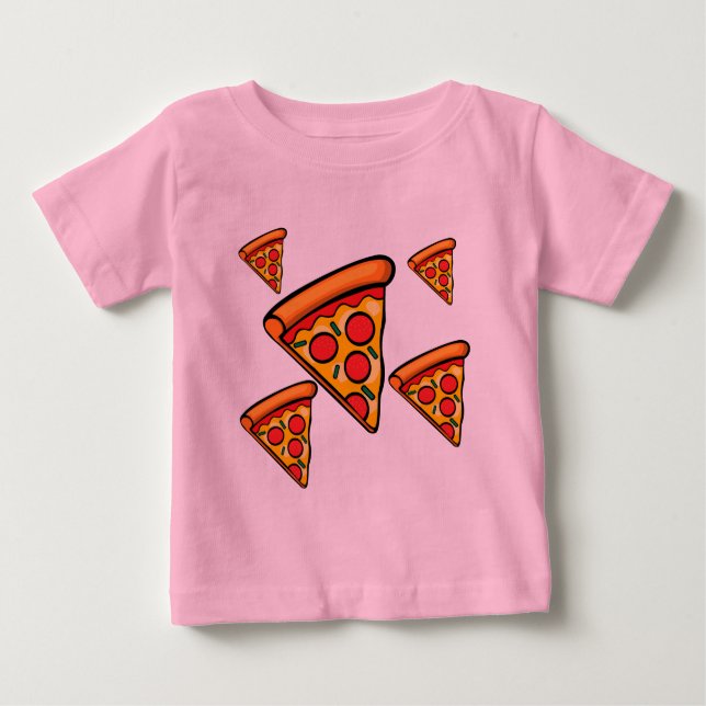 Pizza Friday Design - Baby Fine Jersey T - Shirt (Vorderseite)