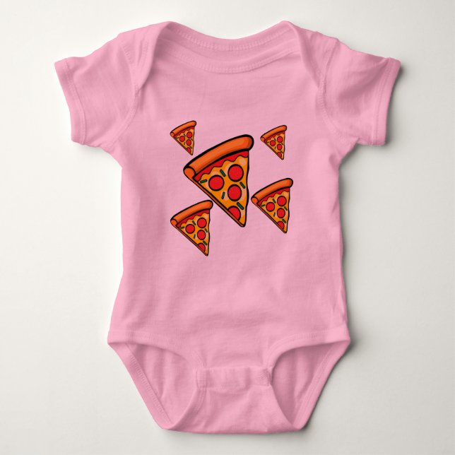 Pizza Friday Design - Baby Jersey Bodysuit Baby Strampler (Vorderseite)