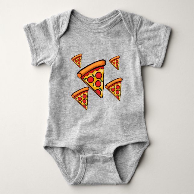 Pizza Friday Design - Baby Jersey Bodysuit Baby Strampler (Vorderseite)