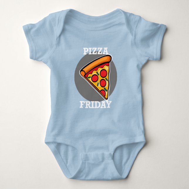 Pizza Friday Design - Baby Jersey Bodysuit Strampler (Vorderseite)