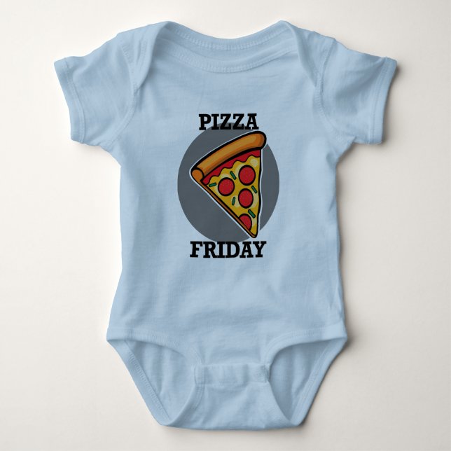 Pizza Friday Design - Baby Jersey Bodysuit Strampler (Vorderseite)