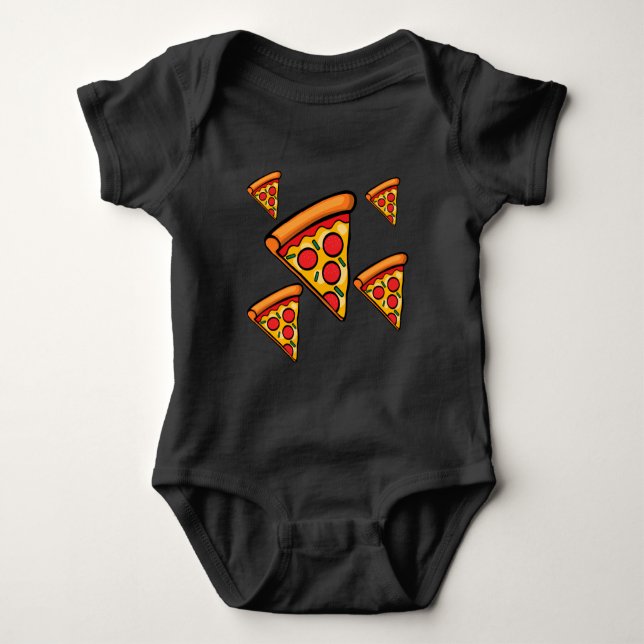 Pizza Friday Design - Baby Jersey Bodysuit Strampler (Vorderseite)