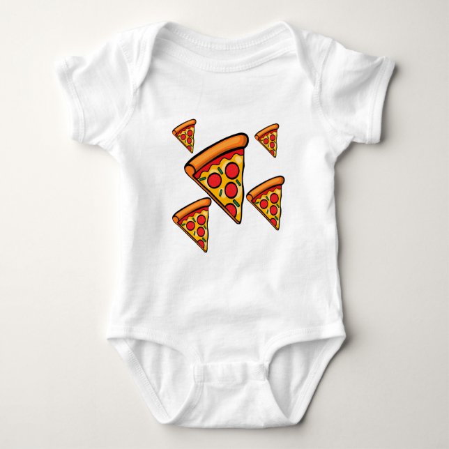 Pizza Friday Design - Baby Jersey Bodysuit Strampler (Vorderseite)