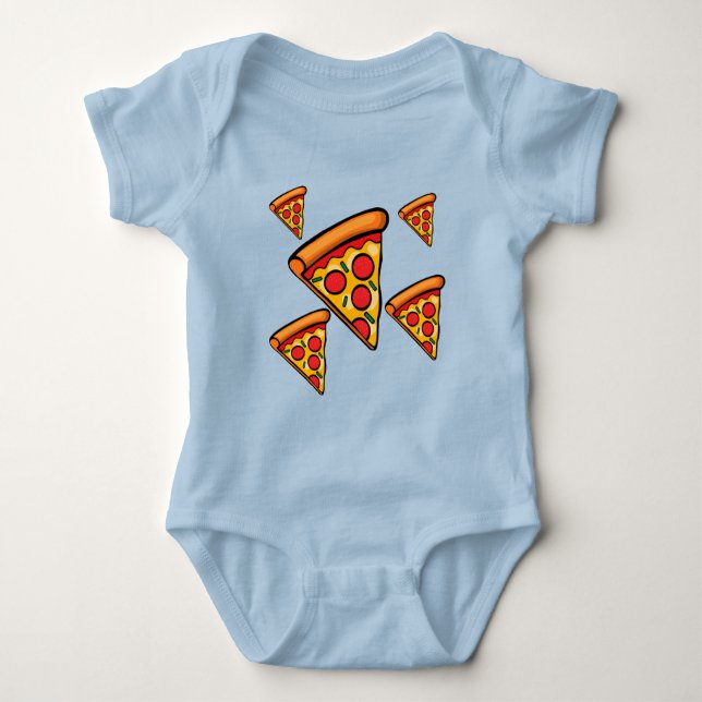 Pizza Friday Design - Baby Jersey Bodysuit Strampler (Vorderseite)
