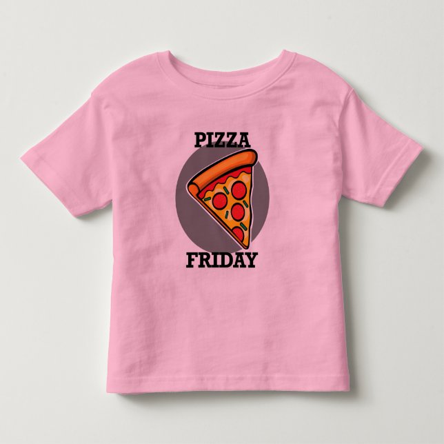Pizza Friday Design - Kleinkind Fine Jersey T - Sh T-shirt (Vorderseite)